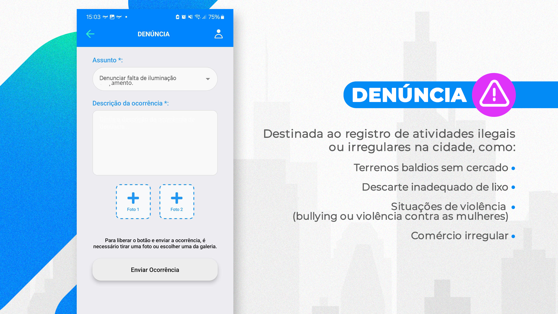 Dashboard Clica Cidadão - Ocorrências